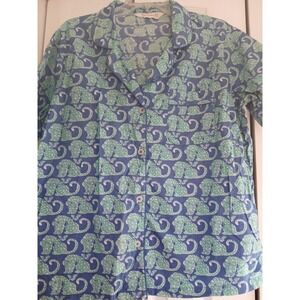 Print Fresh Anthropologie Bagheera Tiger Queen Hot Pink Pajama Top Only XL